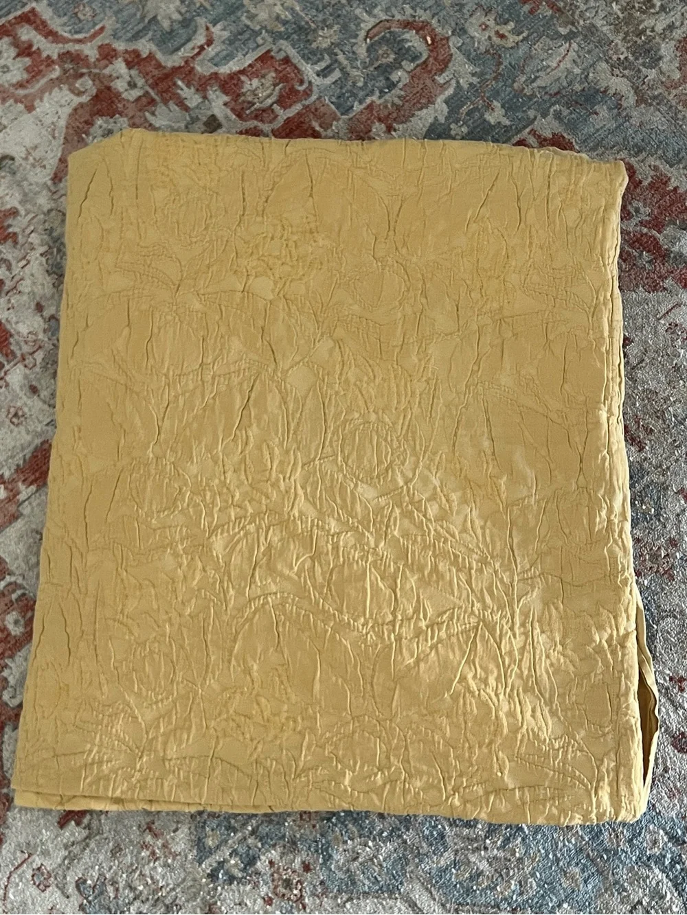 Pottery Barn Mustard Yellow Quilted Duvet Cover